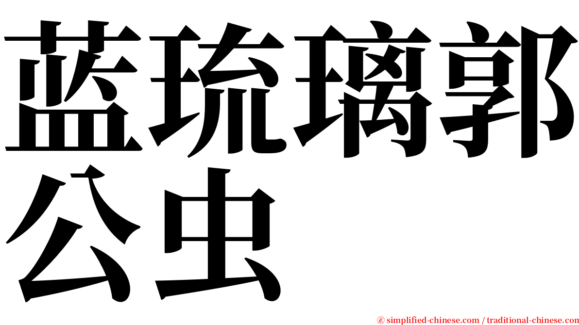 蓝琉璃郭公虫 serif font