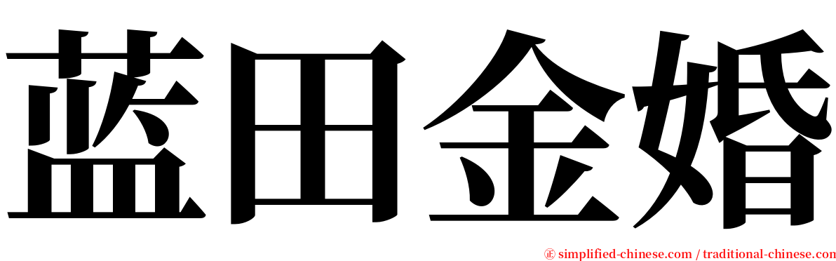 蓝田金婚 serif font