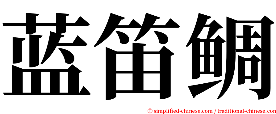 蓝笛鲷 serif font