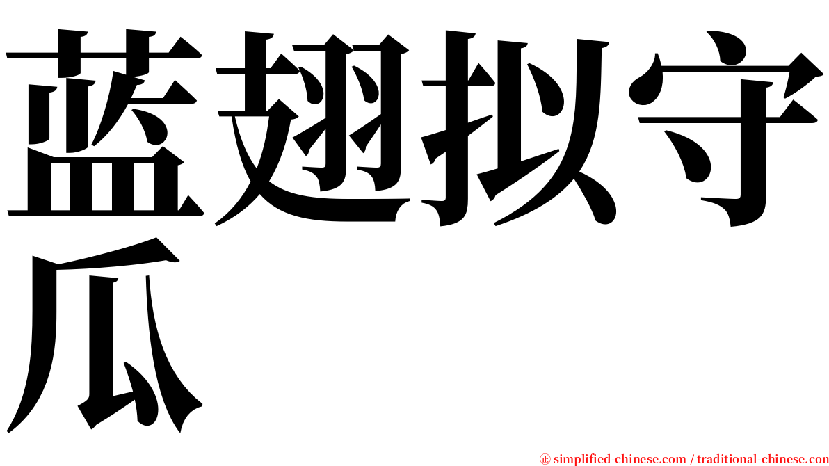 蓝翅拟守瓜 serif font