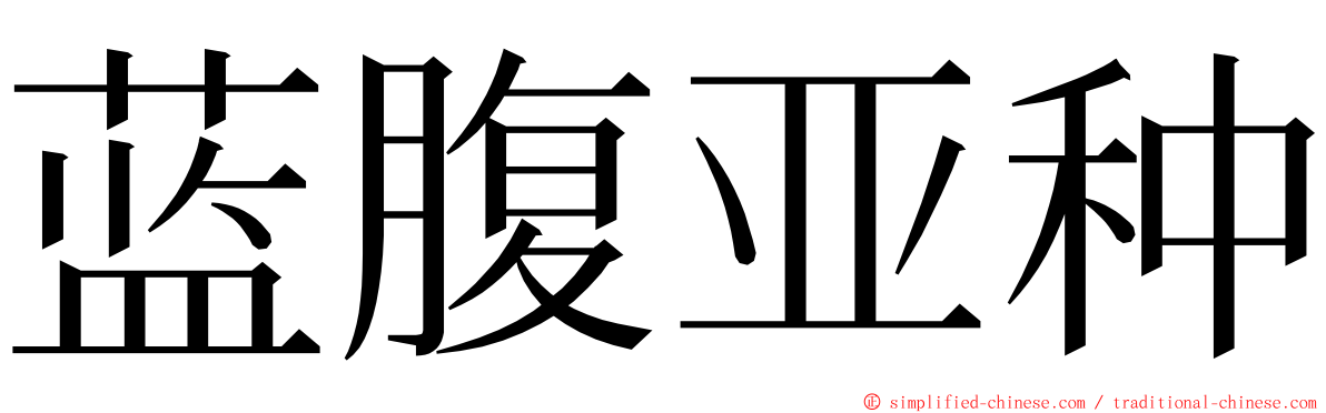 蓝腹亚种 ming font