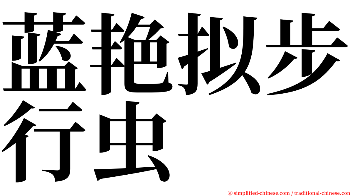 蓝艳拟步行虫 serif font