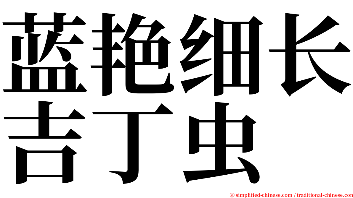 蓝艳细长吉丁虫 serif font