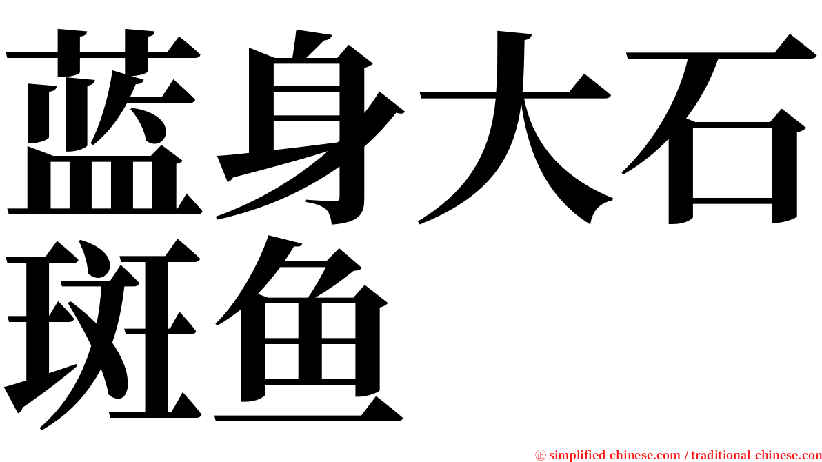 蓝身大石斑鱼 serif font