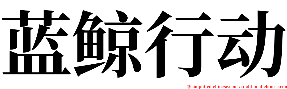 蓝鲸行动 serif font