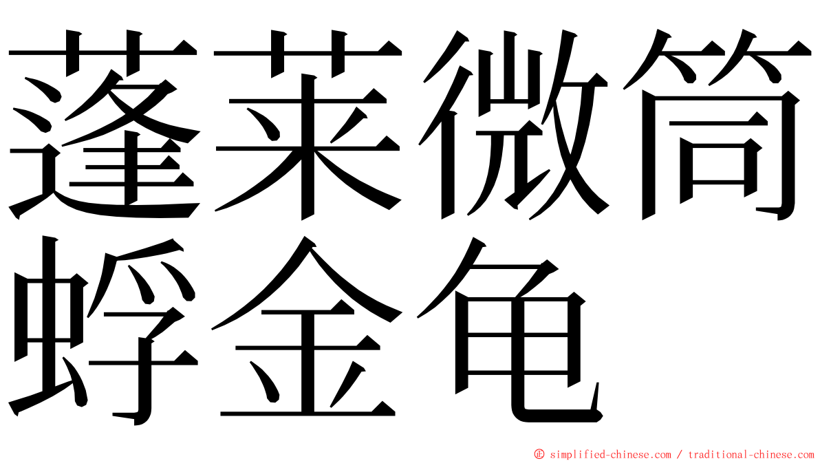 蓬莱微筒蜉金龟 ming font