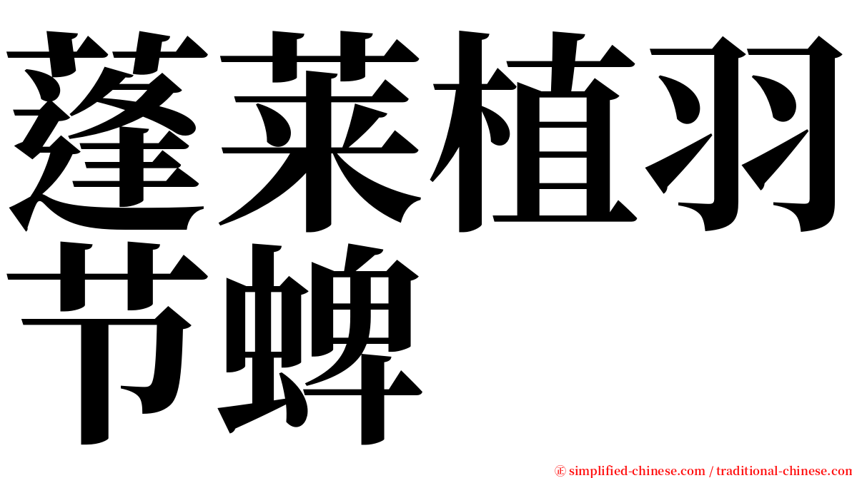 蓬莱植羽节蜱 serif font