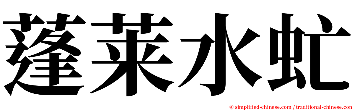 蓬莱水虻 serif font