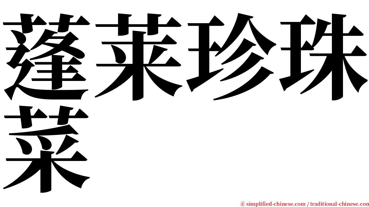 蓬莱珍珠菜 serif font