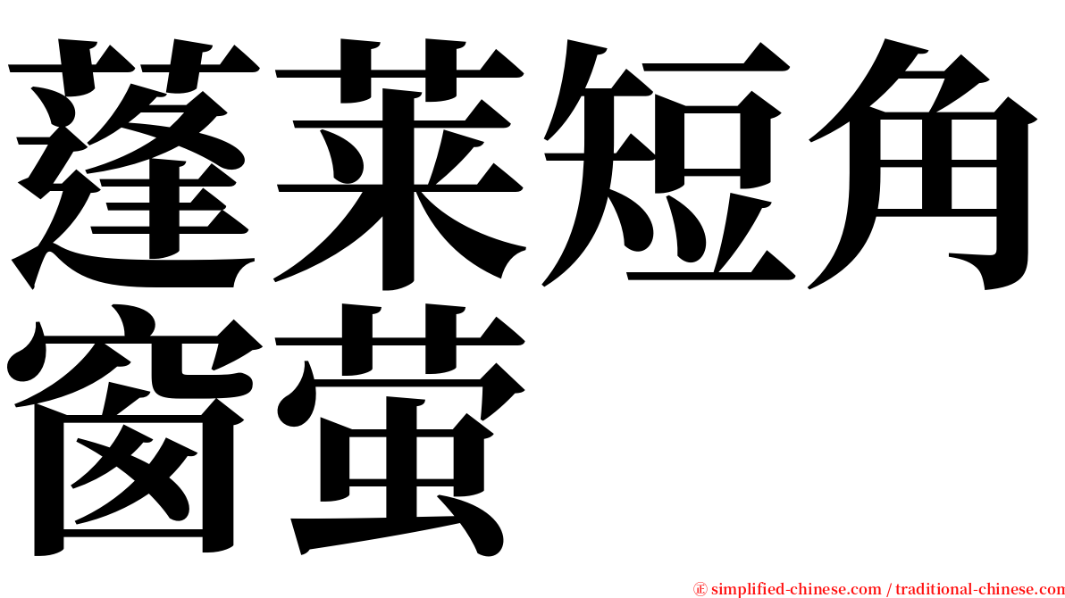 蓬莱短角窗萤 serif font