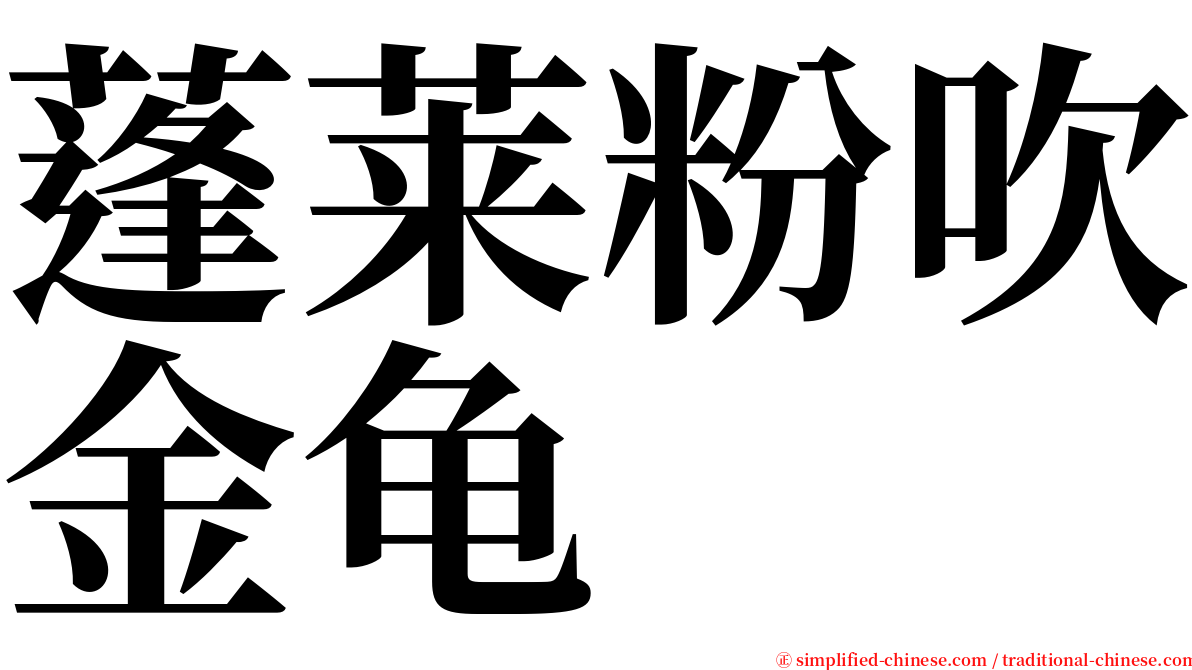 蓬莱粉吹金龟 serif font