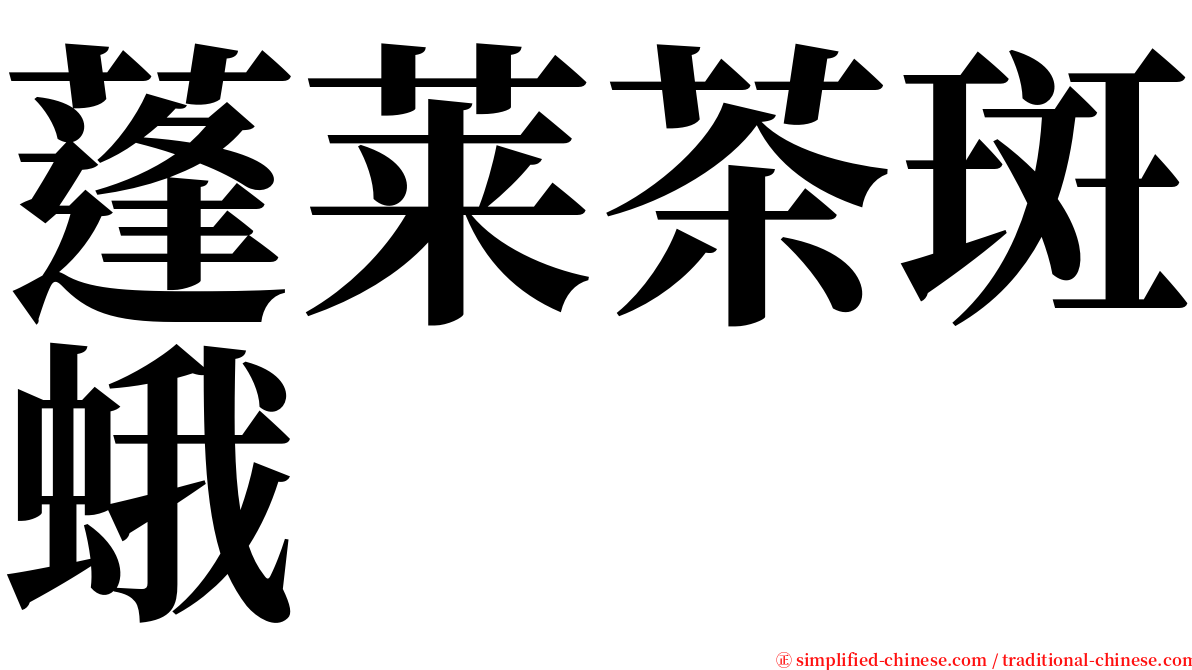 蓬莱茶斑蛾 serif font