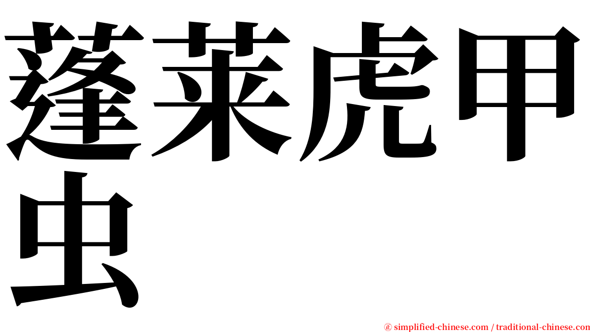 蓬莱虎甲虫 serif font