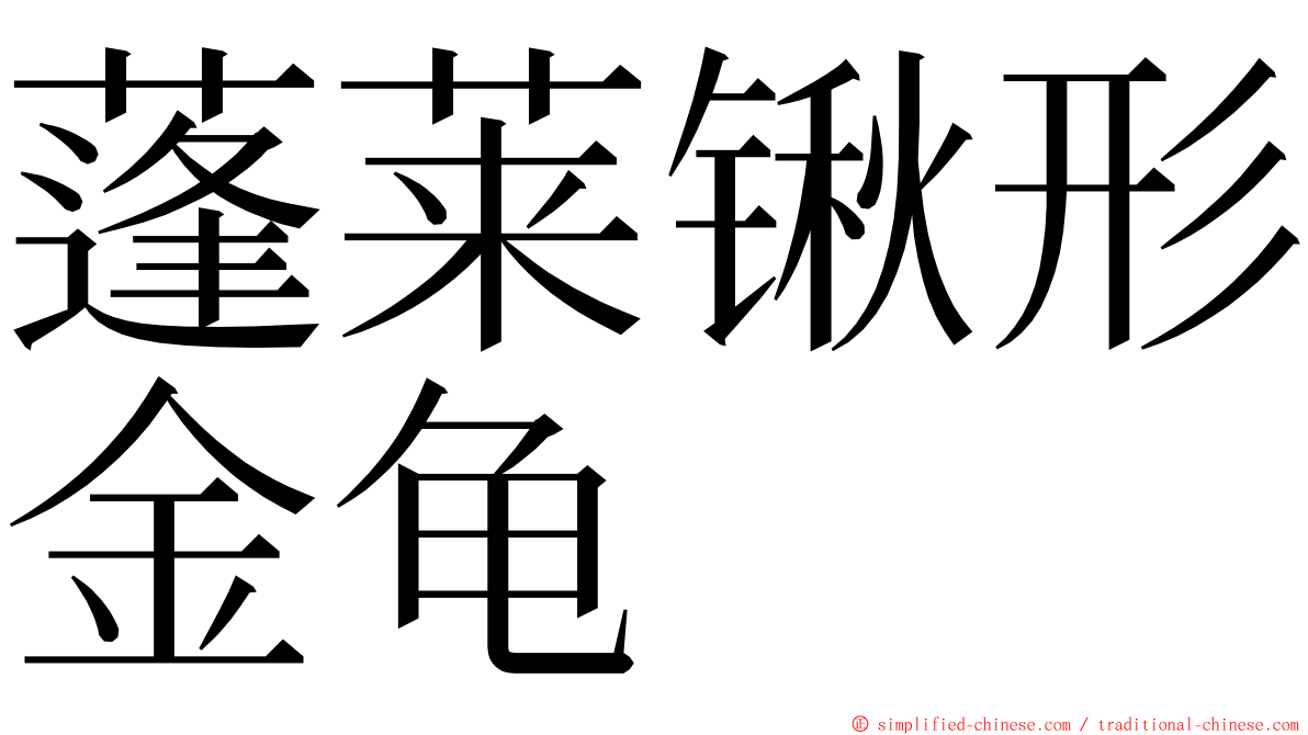 蓬莱锹形金龟 ming font