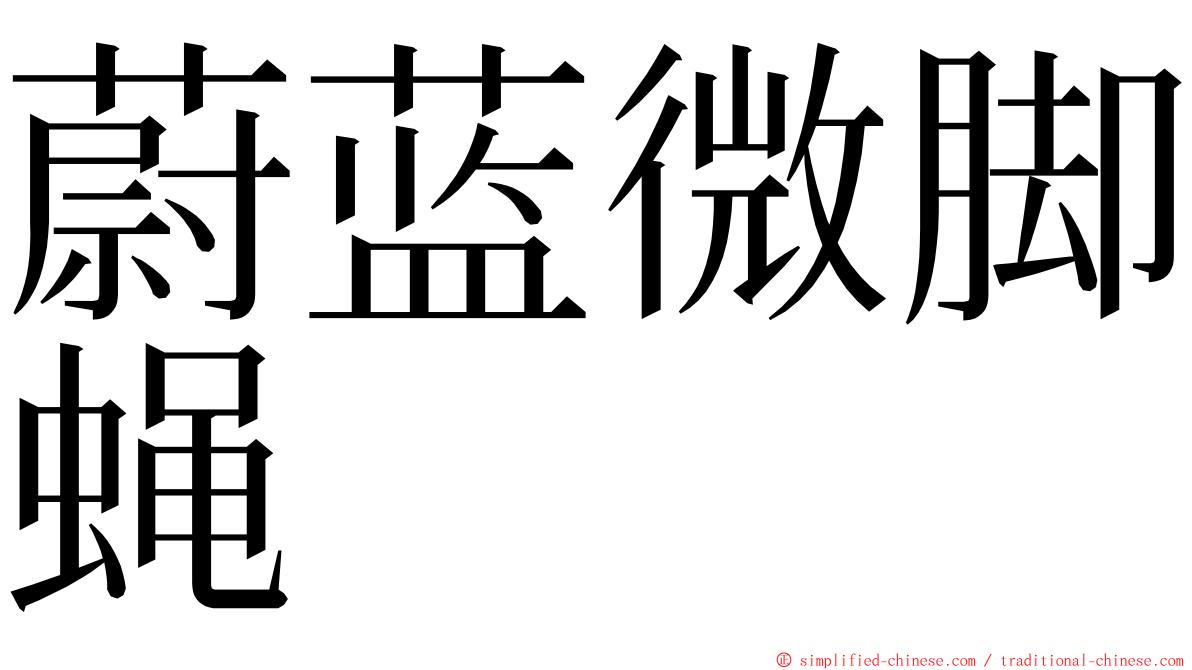 蔚蓝微脚蝇 ming font