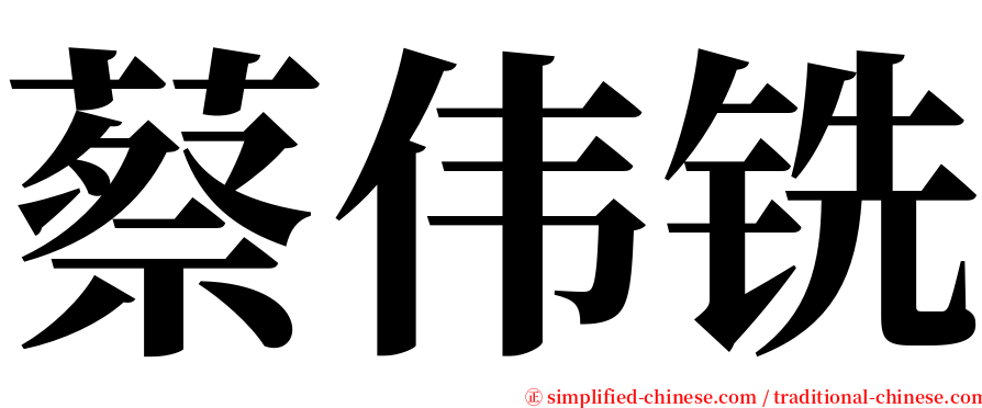 蔡伟铣 serif font