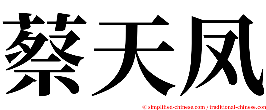 蔡天凤 serif font
