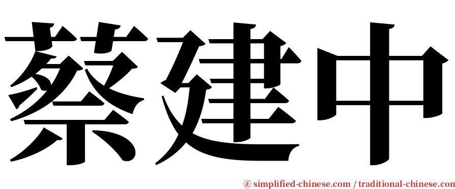 蔡建中 serif font