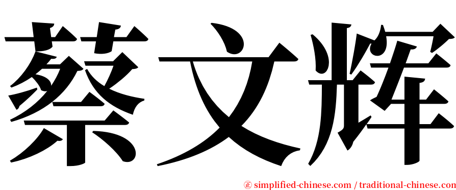 蔡文辉 serif font