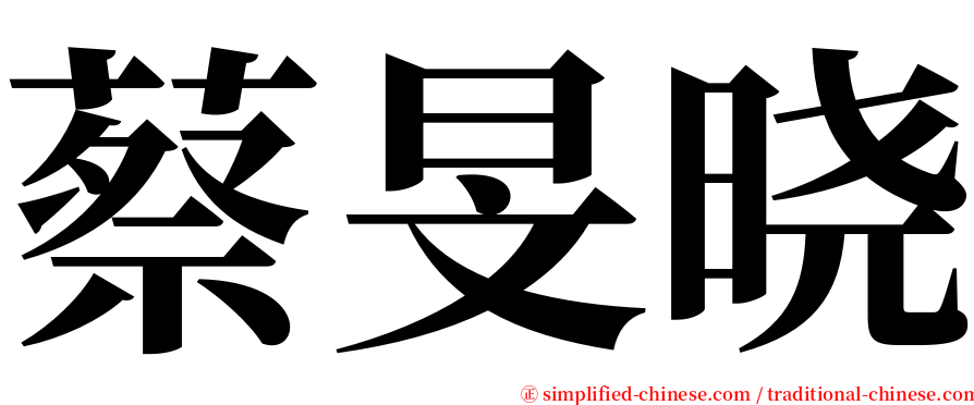 蔡旻晓 serif font