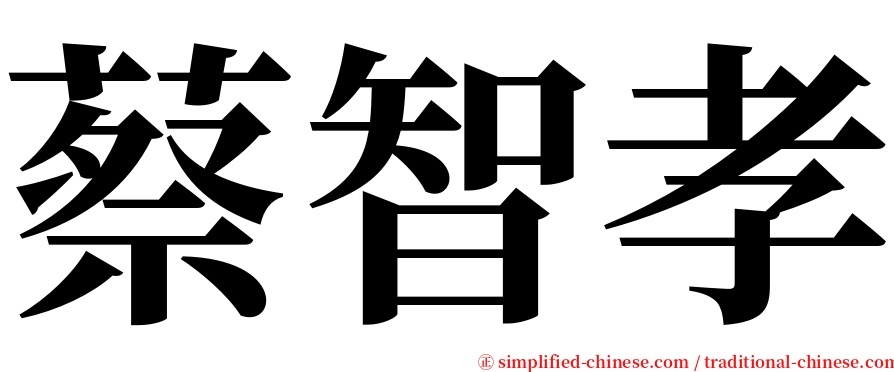 蔡智孝 serif font