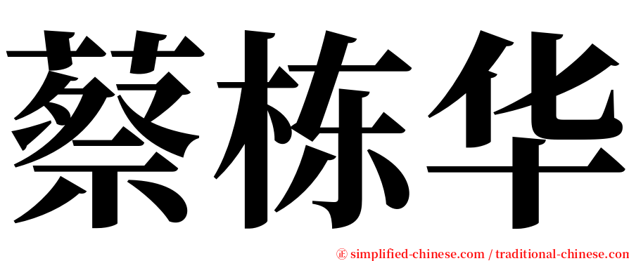 蔡栋华 serif font