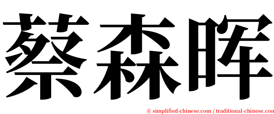 蔡森晖 serif font
