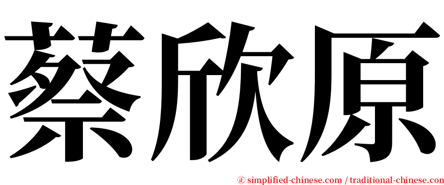 蔡欣原 serif font
