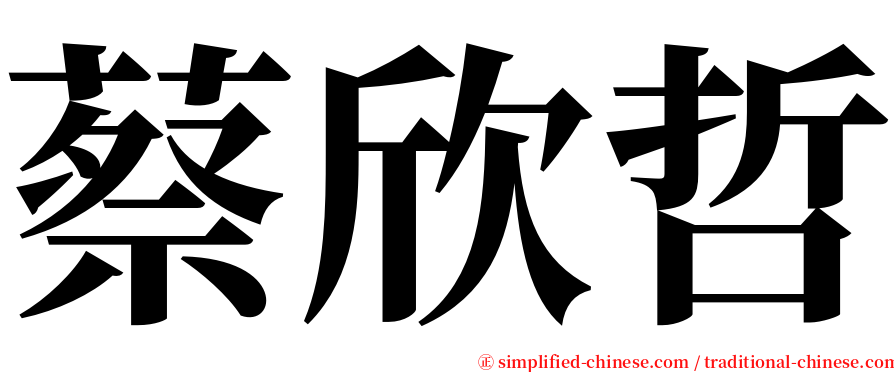 蔡欣哲 serif font