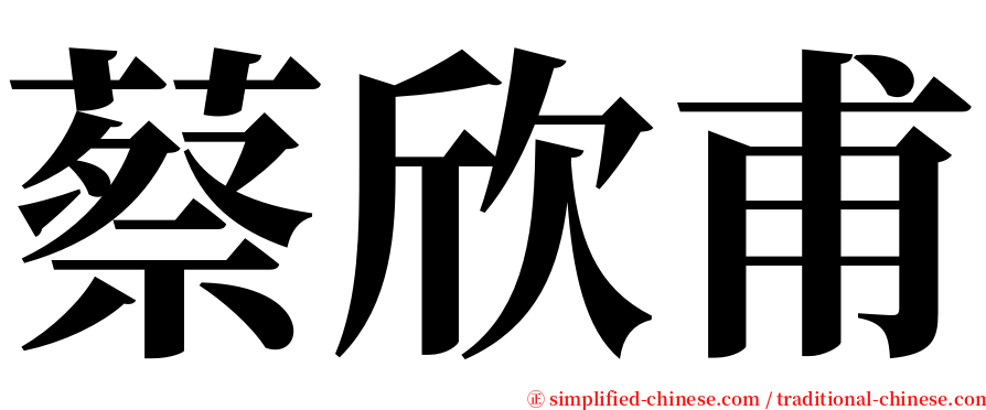 蔡欣甫 serif font