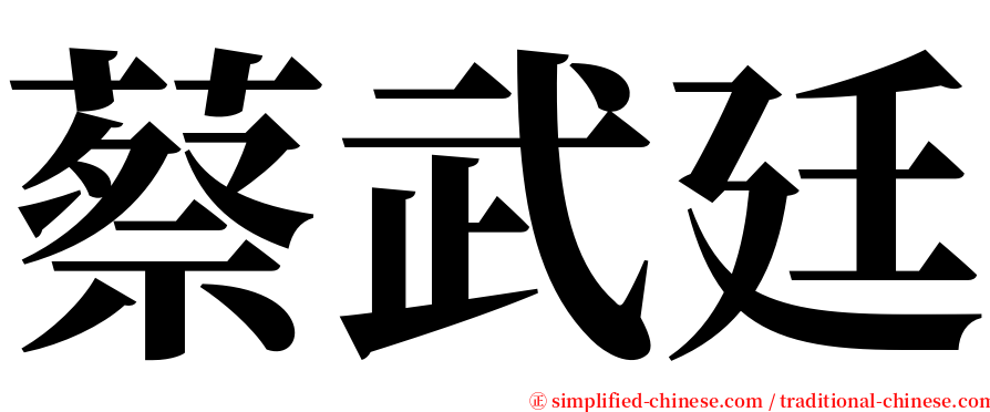 蔡武廷 serif font