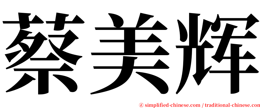 蔡美辉 serif font