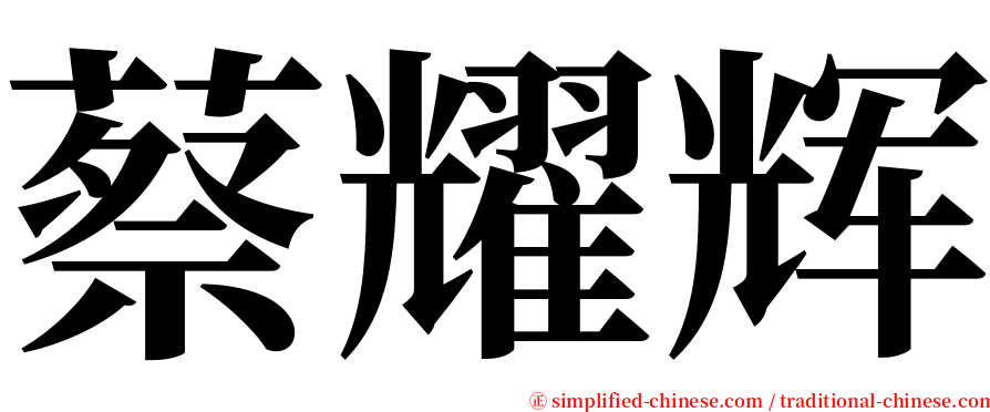 蔡耀辉 serif font