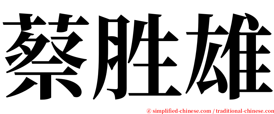 蔡胜雄 serif font