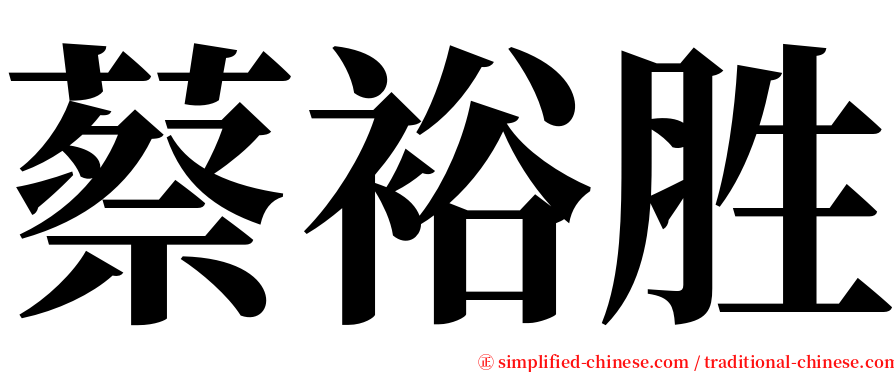 蔡裕胜 serif font