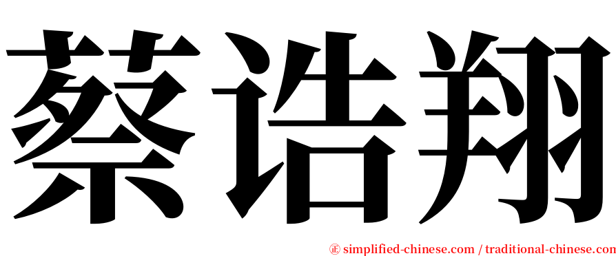 蔡诰翔 serif font