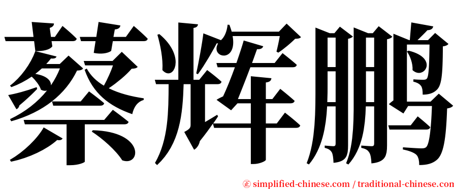 蔡辉鹏 serif font