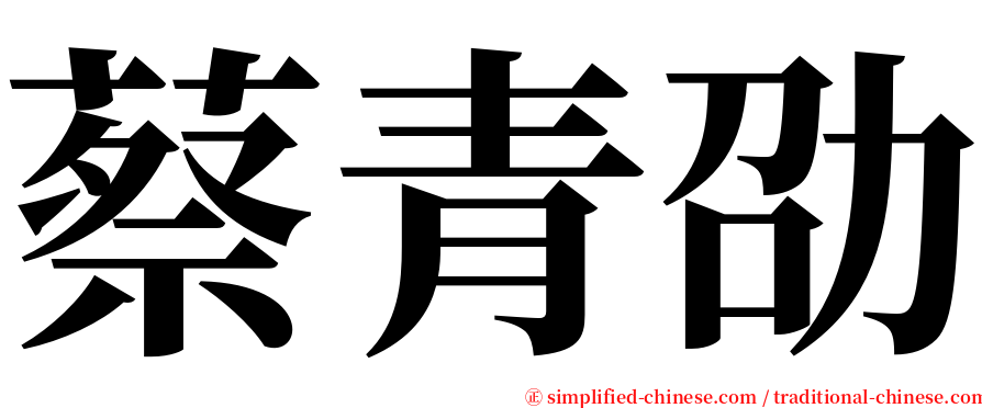 蔡青劭 serif font