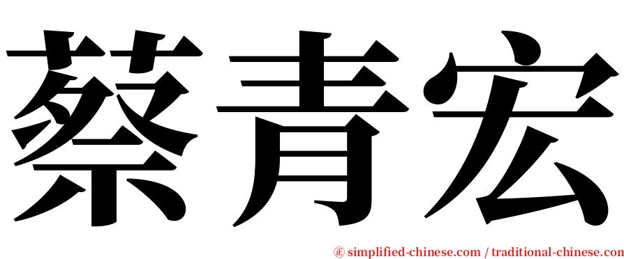 蔡青宏 serif font