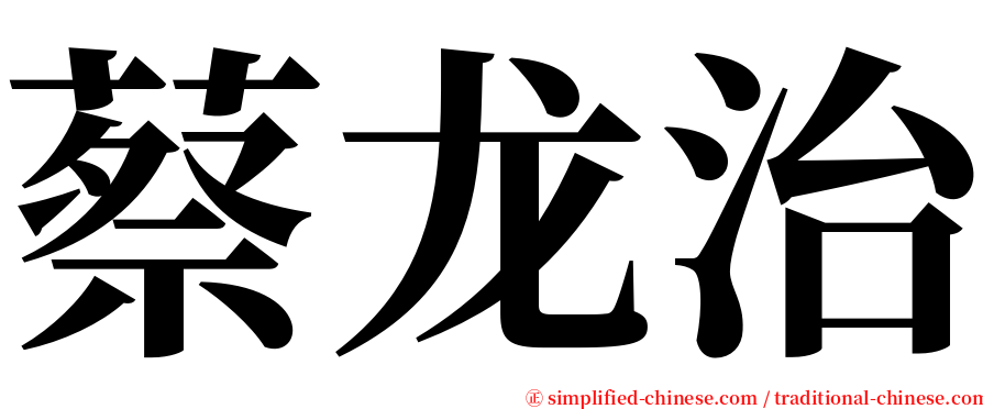 蔡龙治 serif font
