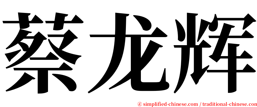 蔡龙辉 serif font