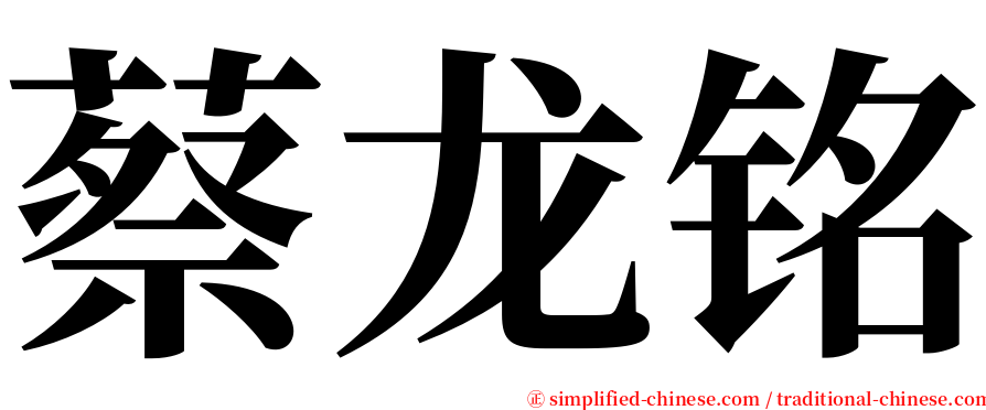 蔡龙铭 serif font