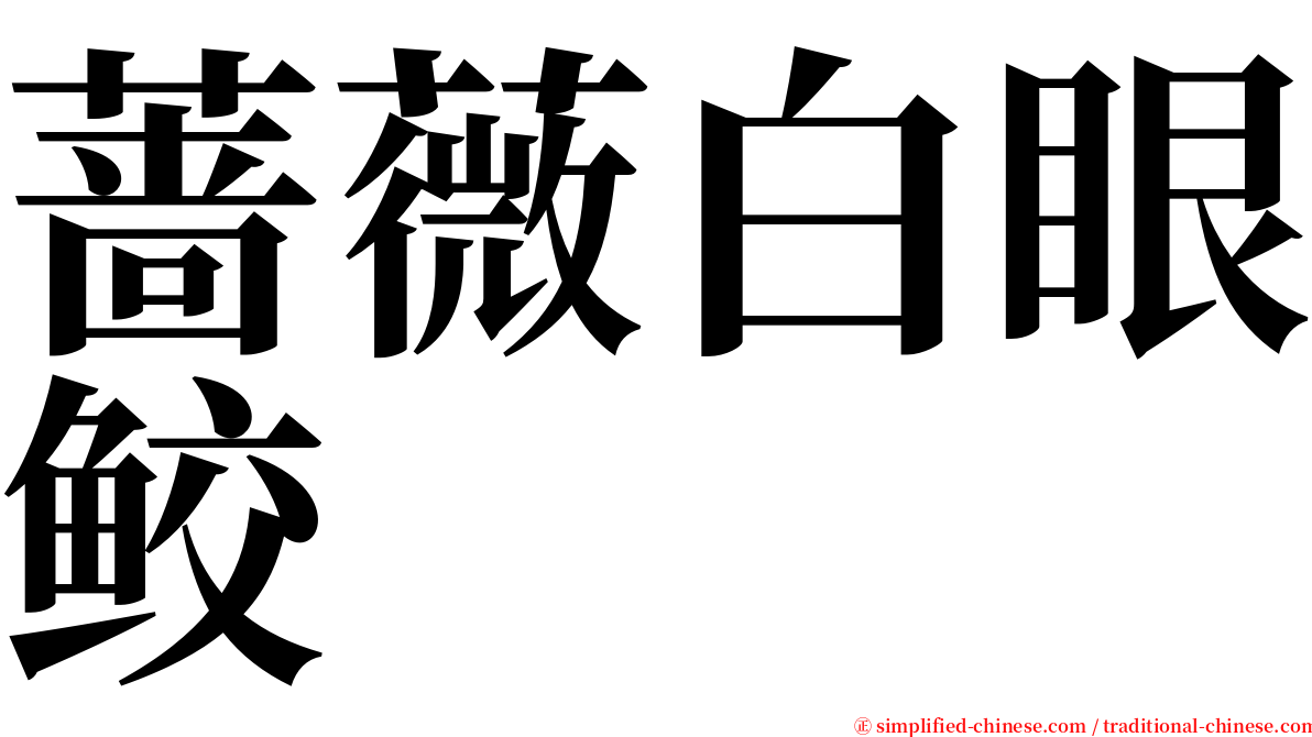 蔷薇白眼鲛 serif font