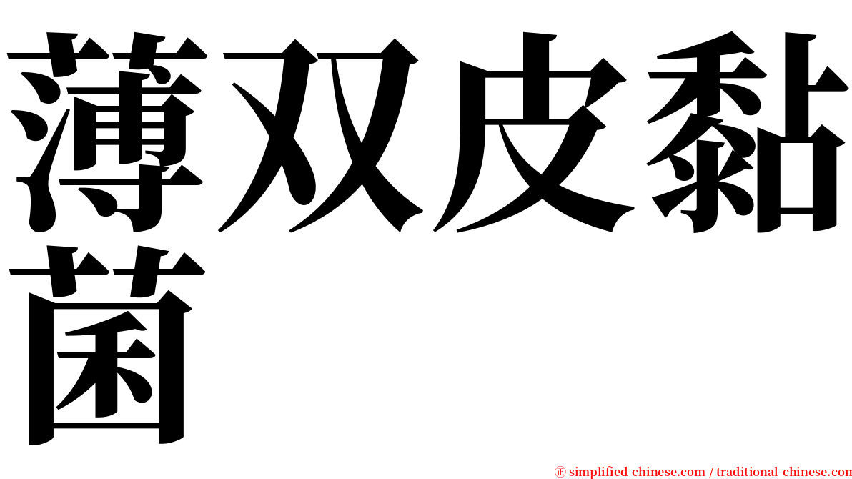 薄双皮黏菌 serif font