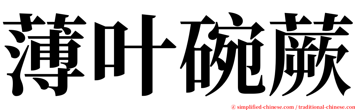 薄叶碗蕨 serif font