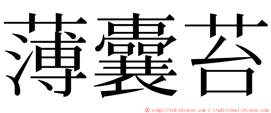 薄囊苔 ming font