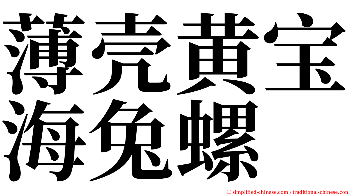 薄壳黄宝海兔螺 serif font