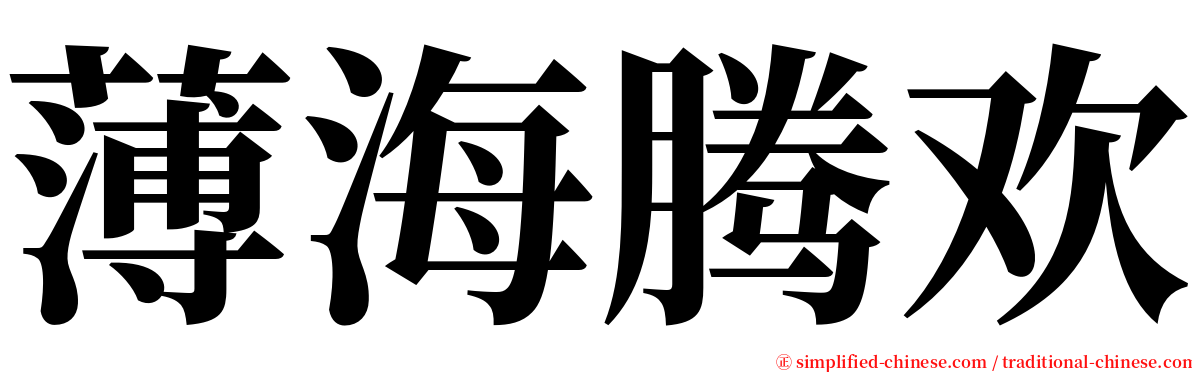 薄海腾欢 serif font