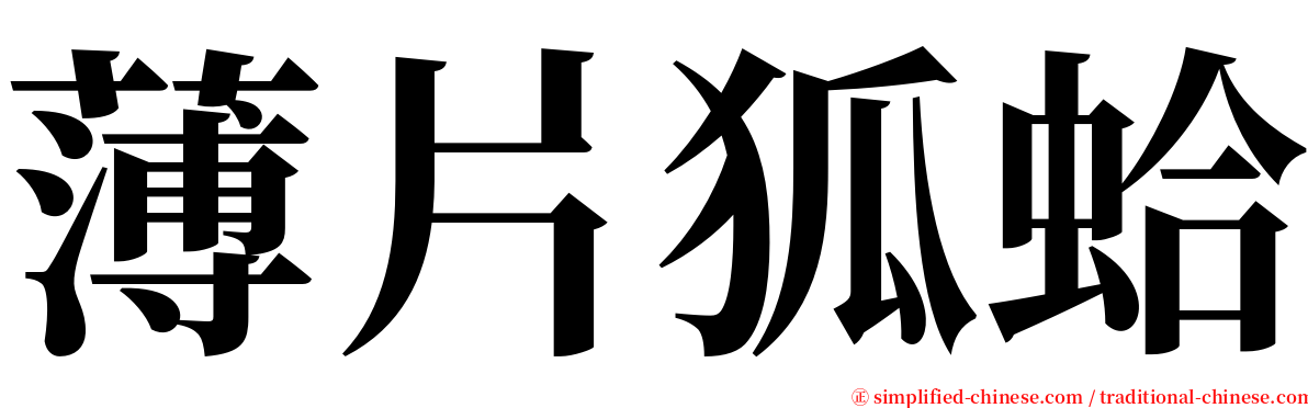 薄片狐蛤 serif font