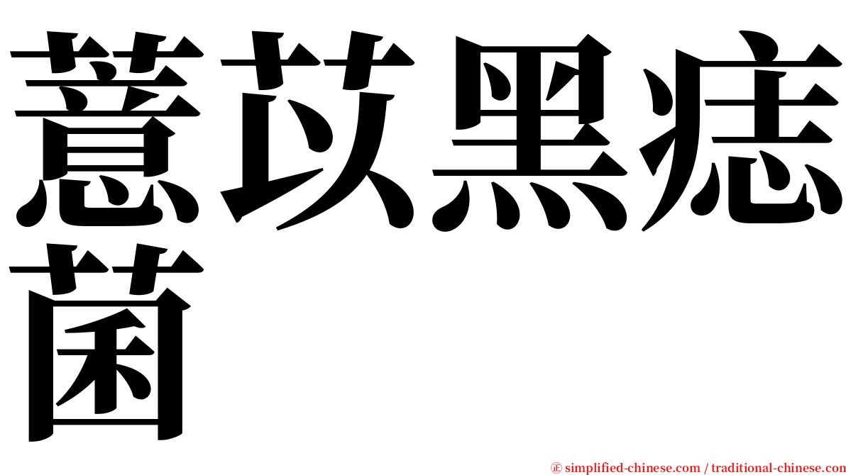 薏苡黑痣菌 serif font